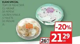 Auchan Elion special tort de înghețată cu aromă de pepene galben/vanilie şi fructe de pădure Ofertă