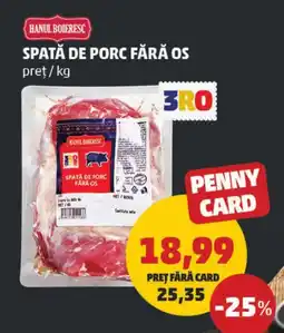 Penny Spată de porc fără os Ofertă