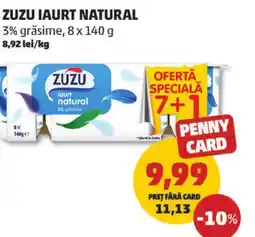 Penny Zuzu iaurt natural 3% grăsime Ofertă