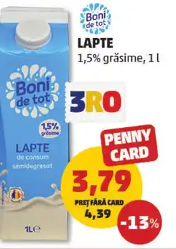 Penny Lapte 1,5% grăsime Ofertă