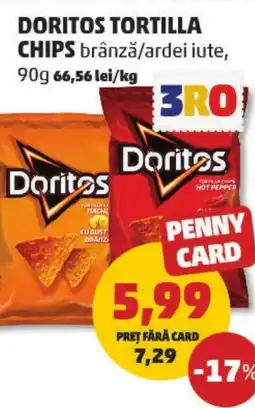 Penny Doritos tortilla chips brânză/ardei iute Ofertă