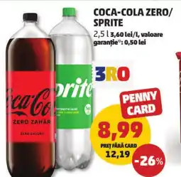 Penny Coca-cola zero/ sprite Ofertă