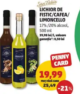 Penny San Fabio Lichior de fistic/cafea/ limoncello Ofertă