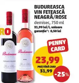 Penny Budureasca vin fetească neagră/rose Ofertă