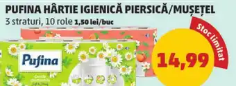 Penny Pufina hârtie igienică piersică/musețel Ofertă