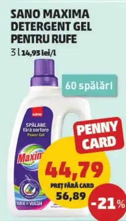 Penny Sano maxima detergent gel pentru rufe Ofertă