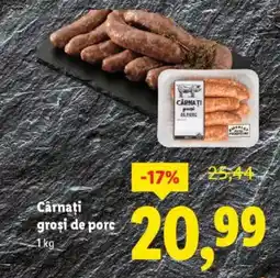 Lidl Cârnați groşi de porc Ofertă