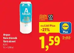 Lidl ARGUS Bere blondǎ fără alcool Ofertă