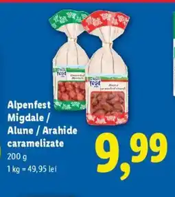 Lidl Alpenfest Migdale / Alune / Arahide caramelizate Ofertă