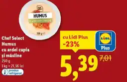 Lidl Chef Select Humus cu ardei capia şi măsline Ofertă