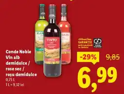 Lidl Conde Noble Vin alb demidulce / rose sec / roşu demidulce Ofertă