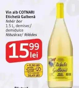 Supeco Vin alb COTNARI Etichetă Galbenǎ Ofertă