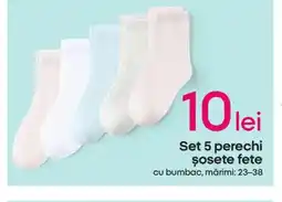 Pepco Set 5 perechi Şosete fete Ofertă