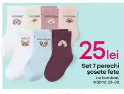 Pepco Set 7 perechi Şosete fete Ofertă