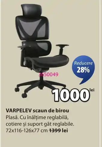 JYSK VARPELEV scaun de birou Ofertă