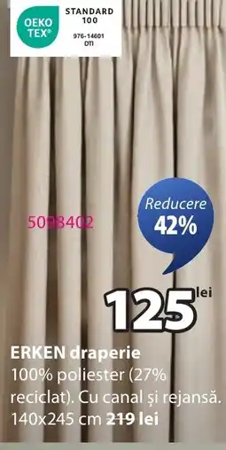 JYSK ERKEN draperie Ofertă