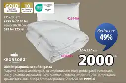 JYSK OKKEN plapumă cu puf de gâscă Ofertă