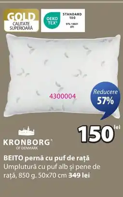 JYSK BEITO pernǎ cu puf de rață Ofertă