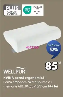 JYSK WELLPUR KVINA pernǎ ergonomică Ofertă
