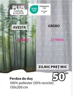 JYSK Perdea de duş Ofertă
