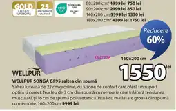JYSK WELLPUR SONGA GF95 saltea din spumă Ofertă