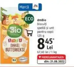 DM DmBio biscuiți speltă şi unt pentru copii Ofertă