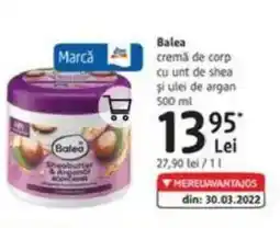 DM Balea cremă de corp cu unt de shea şi ulei de argan Ofertă