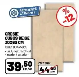 Ambient Gresie qubus beige Ofertă