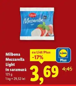 Lidl Milbona Mozzarella Light în saramură Ofertă