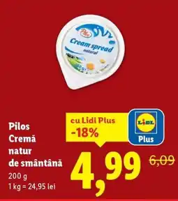 Lidl Pilos Cremă natur de smântână Ofertă