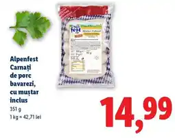 Lidl Alpenfest Carnaţi de porc bavarezi, cu muştar inclus Ofertă