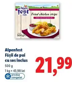 Lidl Alpenfest Fâşii de pui cu sos inclus Ofertă