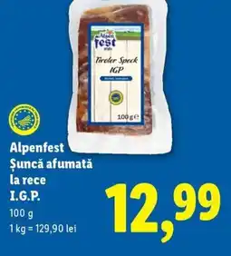Lidl Alpenfest Şuncă afumată la rece I.G.P. Ofertă