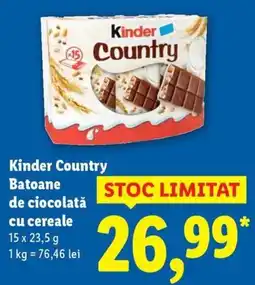 Lidl Kinder Country Batoane de ciocolată cu cereale Ofertă