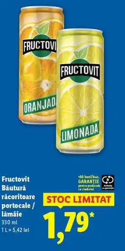 Lidl Fructovit Băutură răcoritoare portocale/ lămâie Ofertă