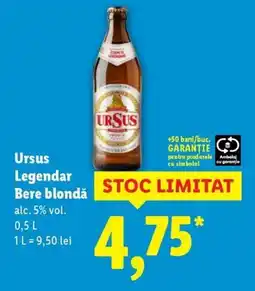 Lidl Ursus Legendar Bere blondǎ Ofertă