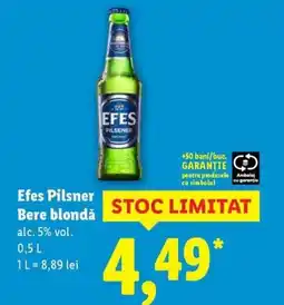 Lidl Efes Pilsner Bere blondă Ofertă
