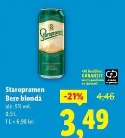 Lidl Staropramen Bere blondă Ofertă