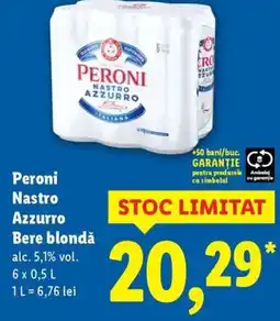 Lidl Peroni Nastro Azzurro Bere blondǎ Ofertă