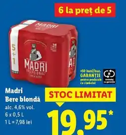 Lidl Madri Bere blondă Ofertă