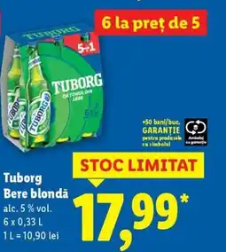 Lidl Tuborg Bere blondǎ Ofertă