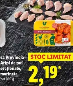 Lidl La Provincia Aripi de pui secționate, marinate Ofertă