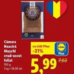 Lidl Cămara Noastră Muschi crud-uscat feliat Ofertă