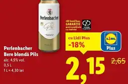 Lidl Perlenbacher Bere blondă Pils Ofertă