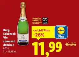 Lidl Burg Schöneck Vin spumant demisec Ofertă