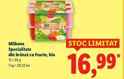 Lidl Milbona Specialitate din brânză cu fructe, bio Ofertă