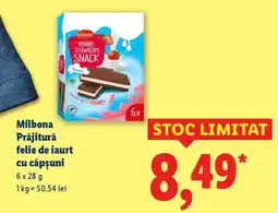 Lidl Milbona Prăjitură felie de iaurt cu căpşuni Ofertă