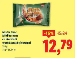 Lidl Mister Choc Mini batoane cu ciocolată cremă aerată şi caramel Ofertă