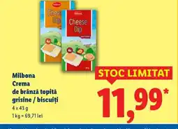 Lidl Milbona Crema de brânză topită grisine / biscuiți Ofertă