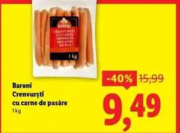 Lidl Baroni Crenvursti cu carne de pasăre Ofertă